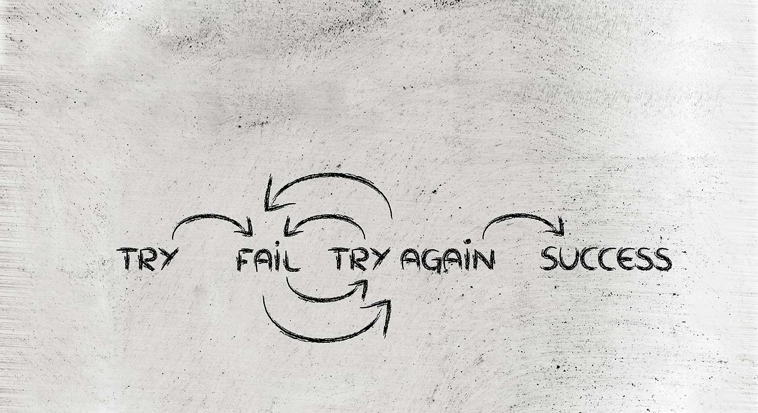Illustration Try-Fail-TryAgain-Success