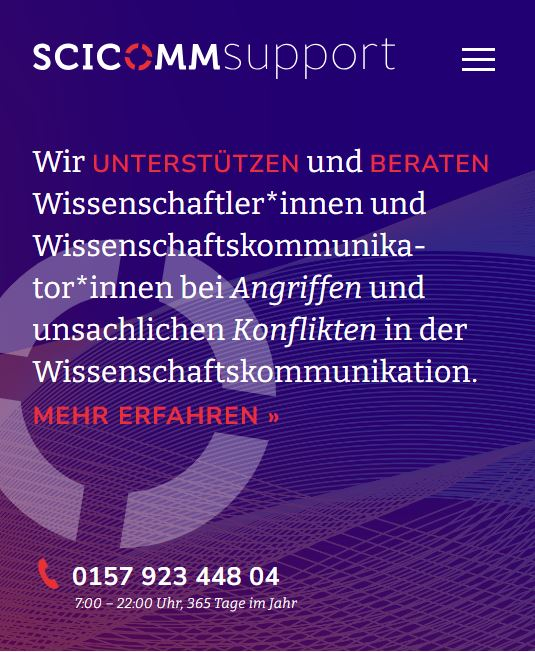 Screenshot Scicomm-support.de